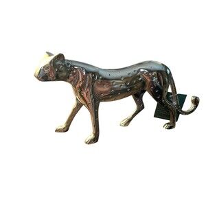 Brass Leopard Figurine Brand New 12”x6” India